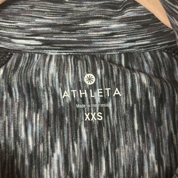 Athleta 1/4 zip Black White Space Dye Pull Over Activewear Long-Sleeve Size XXS - Picture 4 of 9